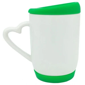 CANECA CERÂMICA  TAMPA SILICONE -Verde