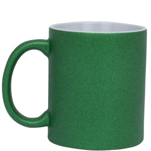 CANECA CERÂMICA VERDE C/ GLITTER