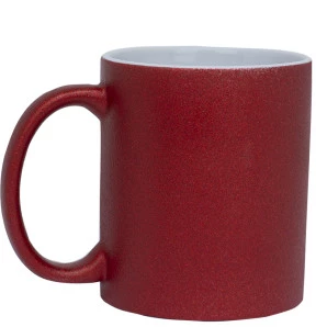 CANECA CERÂMICA VERMELHA C/ GLITTER