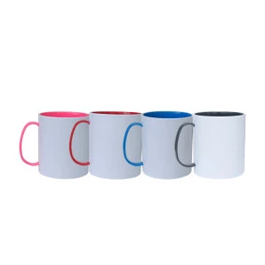 Caneca plástica branca -  Interior Colorido