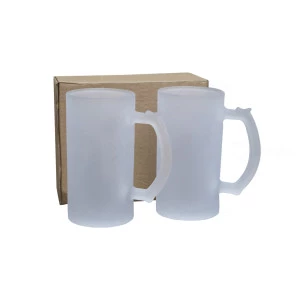 Caneco de Chopp Vidro Jateado 470ml 2 Un
