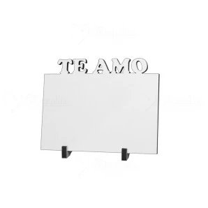 MDF 10x15 com Suporte Escrita Te Amo