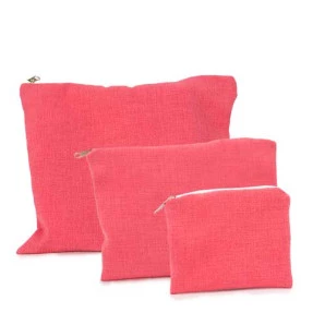 NECESSAIRE EM LINHO - COR CORAL 
