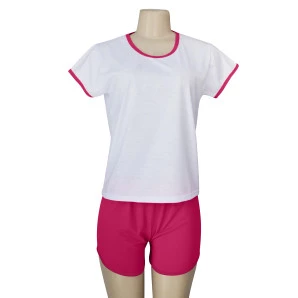 Pijama Adulto Feminino Curto Rosa 