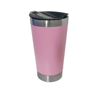 Copo Térmico Inox ROSA CLARO C/ Abridor de Garrafa
