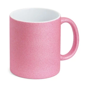 CANECA CERÂMICA ROSA C/ GLITTER
