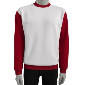MOLETOM SEM CAPUZ BRANCO/VERMELHO